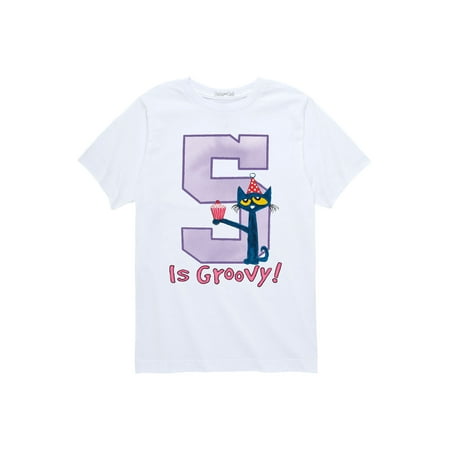 

Pete The Cat - 5Th Birthday Girls - Toddler Short Sleeve Graphic T-Shirt