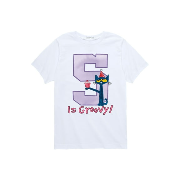 Pete The Cat - 5Th Birthday Girls - Toddler Short Sleeve Graphic T-Shirt