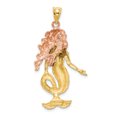 thumbnail image 4 of 14k Gold Two-tone Solid Mermaid Charm Pendant, 4 of 7