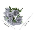 thumbnail image 3 of 10 Head Artificial Roses Valentine Rose Bouquet Holiday Wedding Arrangement Decorative Flower Branch Home Vase Filler Rose Flower / 10 Bunches of Artificial Roses, 3 of 4