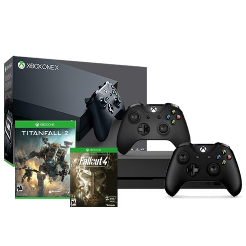 Xbox One X 1tb Console With Xbox Black Wireless Controller And Titanfall 2 Plus Fallout 4 Walmart Com Walmart Com