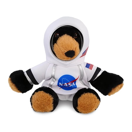 DolliBu Eco-Friendly Black Bear Astronaut Plush Toy - Super Soft Black Bear Astronaut Stuffed Animal with Space Helmet and NASA Suit Spaceman Doll Decor for Girls and Boys - 9 Inches