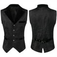 thumbnail image 2 of APEXFWDT Mens Suit Vest Paisley Floral Victorian Vests Gothic Steampunk Formal Waistcoat Tuxedo Vests with Notched Lapels, 2 of 8