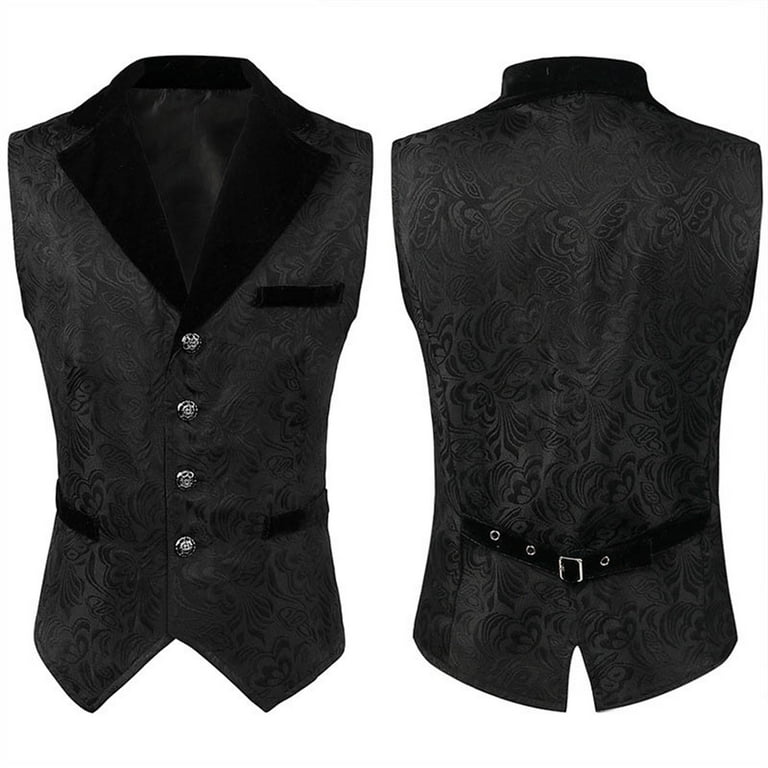 black dress vest mens Men's Black Modern Fit Suit Vest 60 main image 1