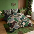 thumbnail image 2 of Manfei Camouflage Seashell Starfish Silhouette Twin Bedding Sets for Kids Boys and Girls, Green Gray Bedding Comforter Set, Black Reversible 7-Piece, 2 of 6