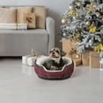 Vibrant Life Small Cuddler Pet Bed, Red Tartan