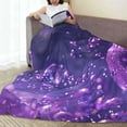 thumbnail image 6 of Bingfone Purple Bubble Abstract Art Print Flannel Fleece Blanket Throw Blanket for Bed,Sofa,Couch,Travel,Camping(40"x30" ), 6 of 8