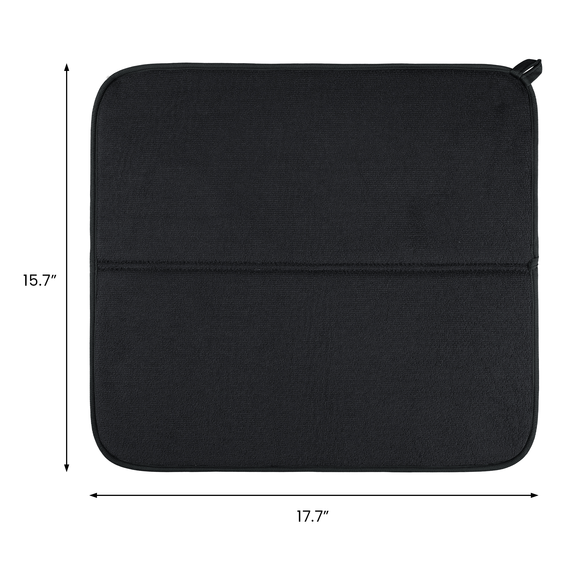 Unique Bargains Absorbent Microfiber Kitchen Drying Mat 17.7*15.7 in Black