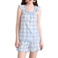 thumbnail image 2 of ZAXARRA Women Summer 2 Piece Pajamas Set Sleeveless Sleepwear Cute Tank Top Shorts Pjs Set Soft Loungewear Sleep Clothes, 2 of 9