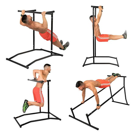 BestEquip Pull Up Dip Station Gym Bar Power Tower Steel 220lbs