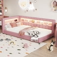 thumbnail image 4 of MODERNLUXE Upholstery Twin XL Size Daybed with USB Ports and LED Light, Pink, 4 of 13