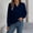 Shirts-413Blue, variant on Womens Business Casual Tops Elegant Chiffon V Neck Blouses Dressy Casual Work Tops Pleated Neckline Solid Navy Office Wear