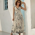 thumbnail image 5 of The Treasure Map Womens Night Club Maxi Dress V Neck Sleeveless Bohemia Long Dresses, 5 of 9
