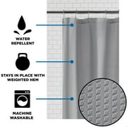 Mainstays Soft Silver Water-Repellent Embossed Microfiber Fabric Shower Liner, 70" x 72"