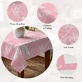thumbnail image 5 of Pink White Snowflake Christmas Table Cloth Waterproof Tablecloths, Winter Xmas Snowflakes Tablecloth Dining Table Cover for Kitchen Party Tabletop Outdoor, Square Tablecloth 54x54 Inch, 5 of 9