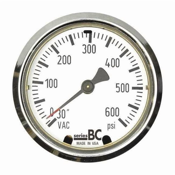 Thuemling Pressure Gauge,0 to 600 psi,2.5" Dial Sz BC-LFP-63-C