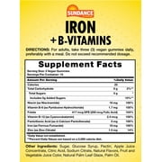 Iron Gummies | Plus B-Vitamins | 45 Vegan Gummies | Grape Flavor | Vegan, Non-GMO, and Gluten Free Supplement | by Sundance
