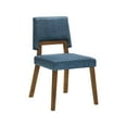 thumbnail image 3 of Channell Wood Dining Chair in Walnut Finish with Blue Fabric - Set of 6, 3 of 14