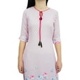 thumbnail image 3 of Bimba Women's Pink Moss Georgette Kurti Summer Wear Printed Tunic Kurta-18, 3 of 9