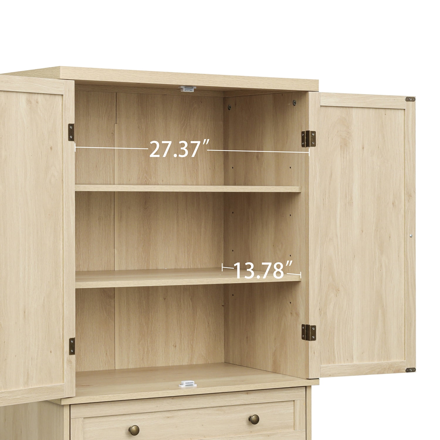 Kadyn 72" Tall Kitchen Pantry, Kitchen Storage Cabinet with 4 Door and 1 Drawer, Floor Storage Cabinet for Living Room, Natural