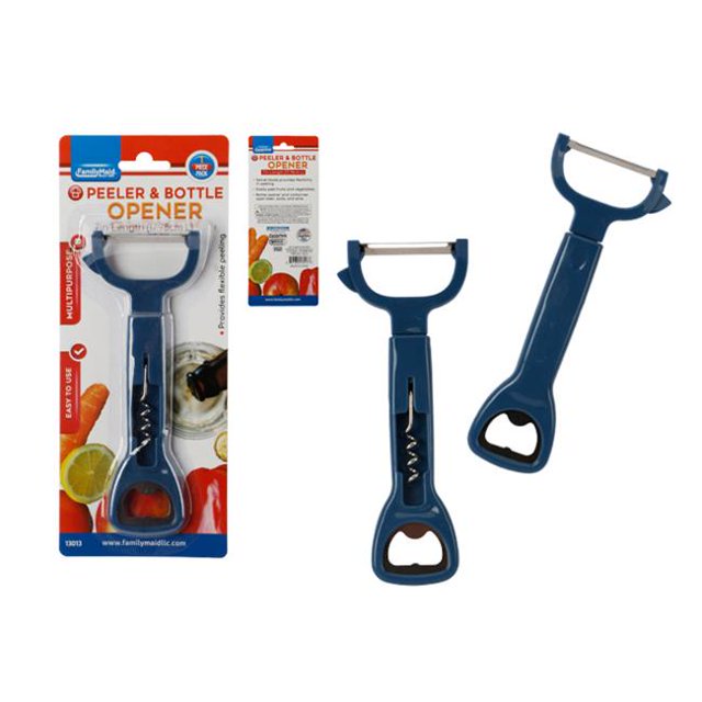 Familymaid 13013 7 Po Éplucheur Plus Ouvre-Bouteille&44; Bleu