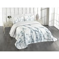 thumbnail image 3 of Ambesonne Teal White Quilted Bedspread Set 3 Pcs, Orchids Floral Photo, King Size, Teal White, 3 of 5