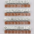 thumbnail image 4 of Juego de 32 punzones para sellos de cuero con dibujos de animales y plantas, kit de herramientas para estampar artesanías de cuero, punzón para sellos de cuero con dibujos de animales., 4 of 14