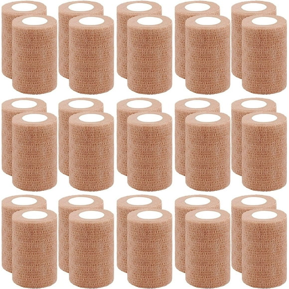 EcoNesxp Elastic Bandage 30 Roll Self Adhesive Bandage Inch Self Adhesive Bandage Bandage Tape Roll Self Adhesive Bandage for Wrist Ankle Swelling Sprain Beige