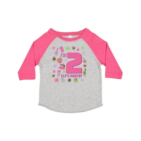 

Inktastic I m Two Let s Party!- 2nd Birthday Gift Toddler Toddler Girl T-Shirt