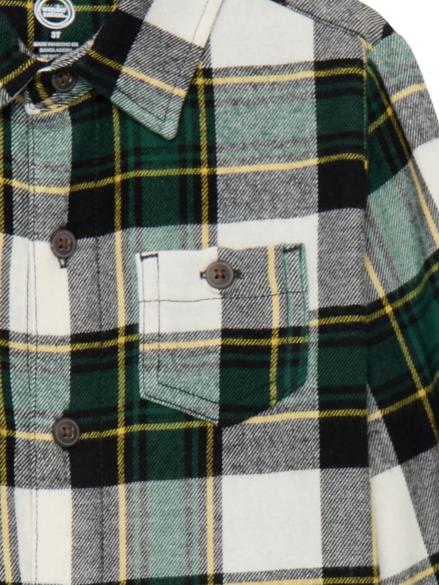 Wonder Nation Toddler Boys Flannel Shirt, Sizes 12M-5T
