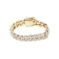thumbnail image 3 of Mens Iced Out Diamond Miami Cuban Link Bracelet 10K/14K Yellow Gold, 3 of 6