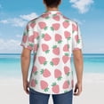 thumbnail image 3 of Lsque Strawberry pattern Hawaiian Shirt for Men, Unisex Summer Beach Casual Short Sleeve Button Down Shirts-Small, 3 of 9