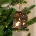 thumbnail image 6 of VOTRUDI Snowflakes Ornaments for Christmas Decoration,Glowing Wooden House Pendant for Creative Christmas Tree Decoration with Snowman, Elks and Snowflake Lighting.,Brown, 6 of 6