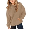 thumbnail image 2 of Goodw7 Kids Oversized Plain Hooded Sweatshirt, Pullover Hoodie with Kangaroo Pocket, No Drawstring Long Sleeve Cozy Top for Boys Girls Outdoor, 2 of 8