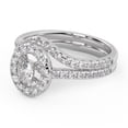thumbnail image 3 of AFFY Halo Engagement Ring With Curved Band Bridal Set Ring for Women, 0.90 Carat (Ctw) Lab Grown Diamond Ring 14K White Gold Over 925 Sterling Silver F-G-H, SI Quality Ring Size-5, 3 of 6