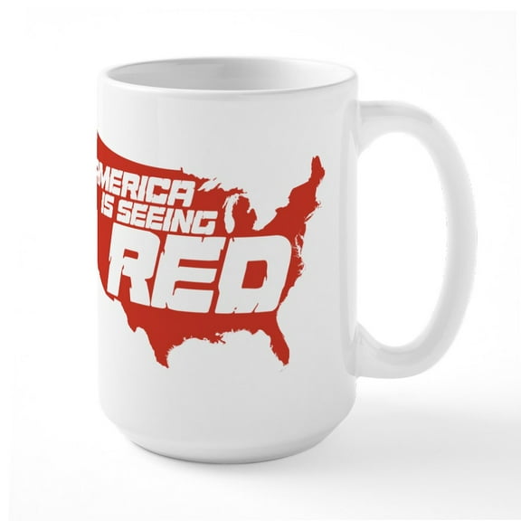 CafePress - Seeing Red Large Mug - 15 oz Ceramic Large White Novelty Mug
