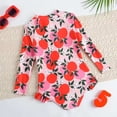thumbnail image 4 of NIEWTR Toddler Baby Girl Swimsuit Long Sleeve Dot Print Zipper Swimwear Cute Kids Girl Ruffle Swimming Sunsuit Swimwear Beach Bathing Suit for Summer Vacation 9-12 Months Red, 4 of 7