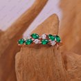 thumbnail image 4 of Marquise Green Sapphire and Diamond Gemstone Handmad Ring, Cluster Ring, Anniversary Ring, Stackable Ring, Wedding Ring, May Birthstone Ring Jewelry., 4 of 4