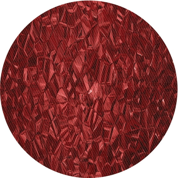 Ahgly Company Machine Washable Indoor Round Transitional Cranberry Red Area Rugs, 8' Round