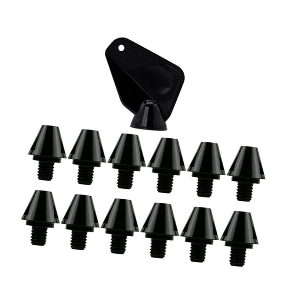 ziyahi 12x Soccer Boot Cleats Stable for Sports Outdoor Indoor Height Competition Training 11mm Black Height 11mm