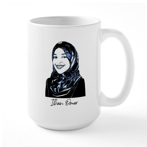CafePress - Ilhan Omar - 15 oz Ceramic Large White Novelty Mug