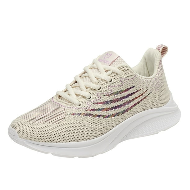 TOWED22 Walking Shoes Women Breathable Cushion Running Tennis Fashion Sneakers with Arch Support Womens Sneakers Beige 9
