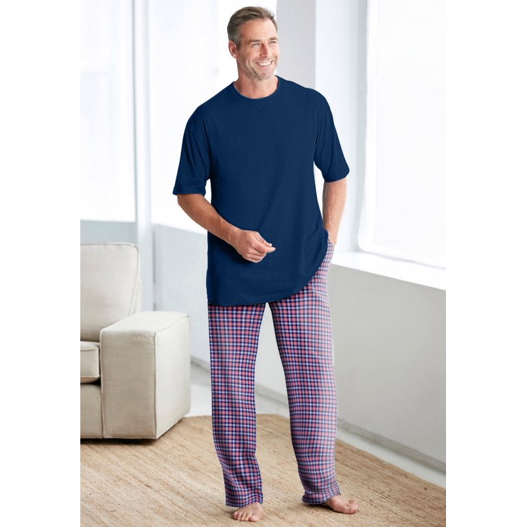 Kingsize Men's Jersey Knit Plaid Pajama Set photo 3