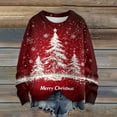 thumbnail image 5 of WTOBBY Women's Christmas Printed Knitted Sweater Top, Long Sleeve Round Neck Casual Pullover, Holiday Themed Yarn Sweater for Women,Red M, 5 of 5