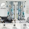 thumbnail image 3 of Blue Floral Window Curtain Rustic Flowers White Daisy Butterfly Wood Nature Farmhouse Country Retro Living Room Bedroom Window Drapes Treatment Fabric 1 Pair Home Decor, 42" W x 63" L, Pretty, 3 of 6
