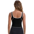 thumbnail image 2 of DARING DIVA Women's Nursing Tank Tops Colorblock Cropped Undershirts L Black, 2 of 6