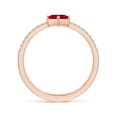 thumbnail image 2 of ANGARA Natural Square Ruby Parallel Split Shank Ring with Accents in 14K Rose Gold for Women (Size-4mm) | July Birthstone Jewelry for Her | Natural Ruby Rings, 2 of 9