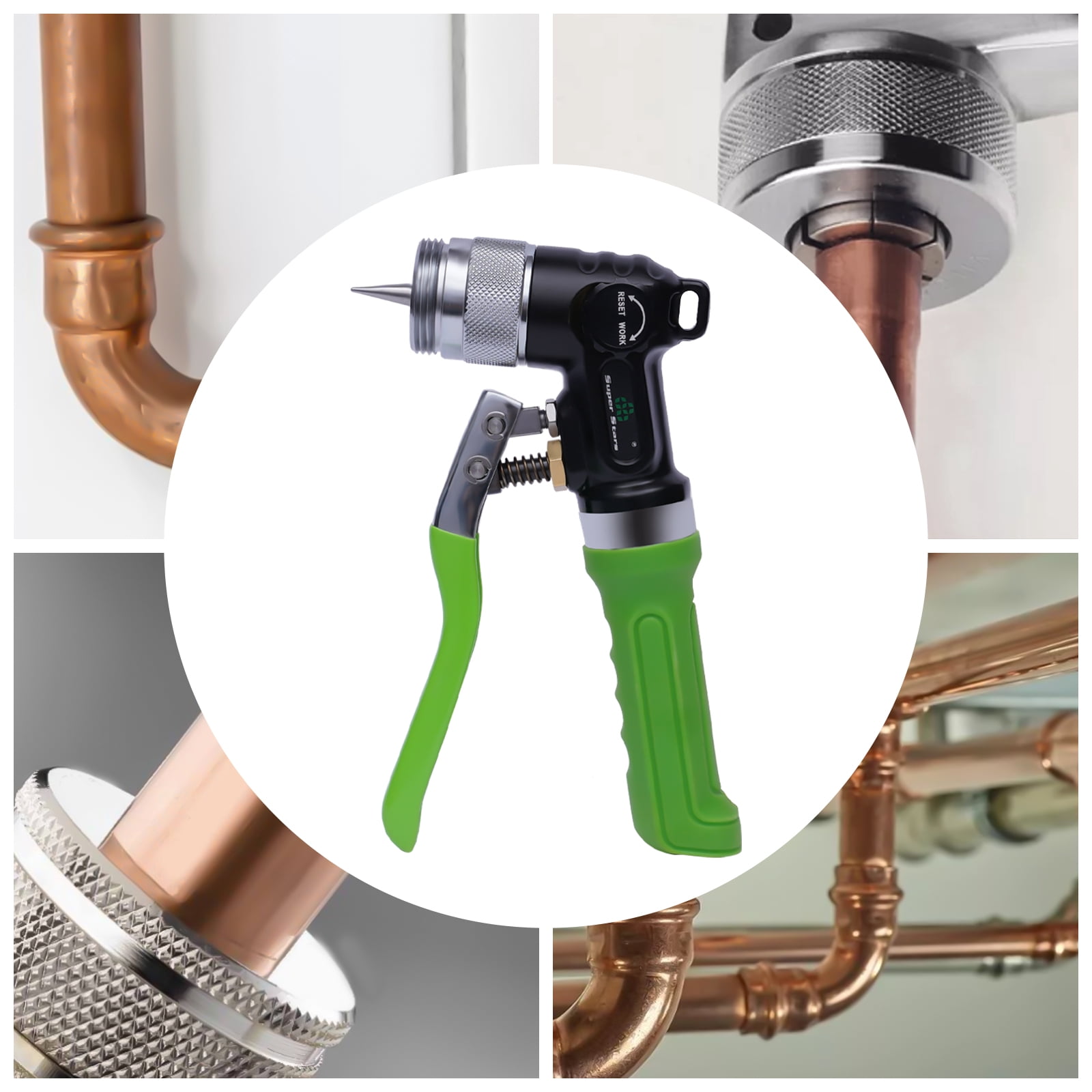 Green Hydraulic Expander HVAC Hydraulic Swaging Tool Kit Tubing Expanding Refrigerant Aluminum Tubes
