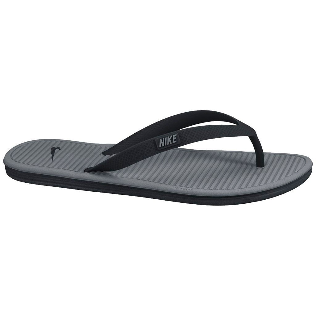 Nike - Nike Solarsoft Thong II Black/Grey Men's Sandals Flip Flops Size ...