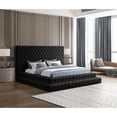 thumbnail image 2 of Maklaine Contemporary Upholstery Black Velvet King Bed, 2 of 5